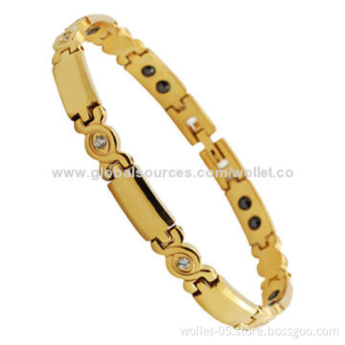 Health Tungsten Steel Magnetic Bracelet, CZ Stone, Best Gifts for Women